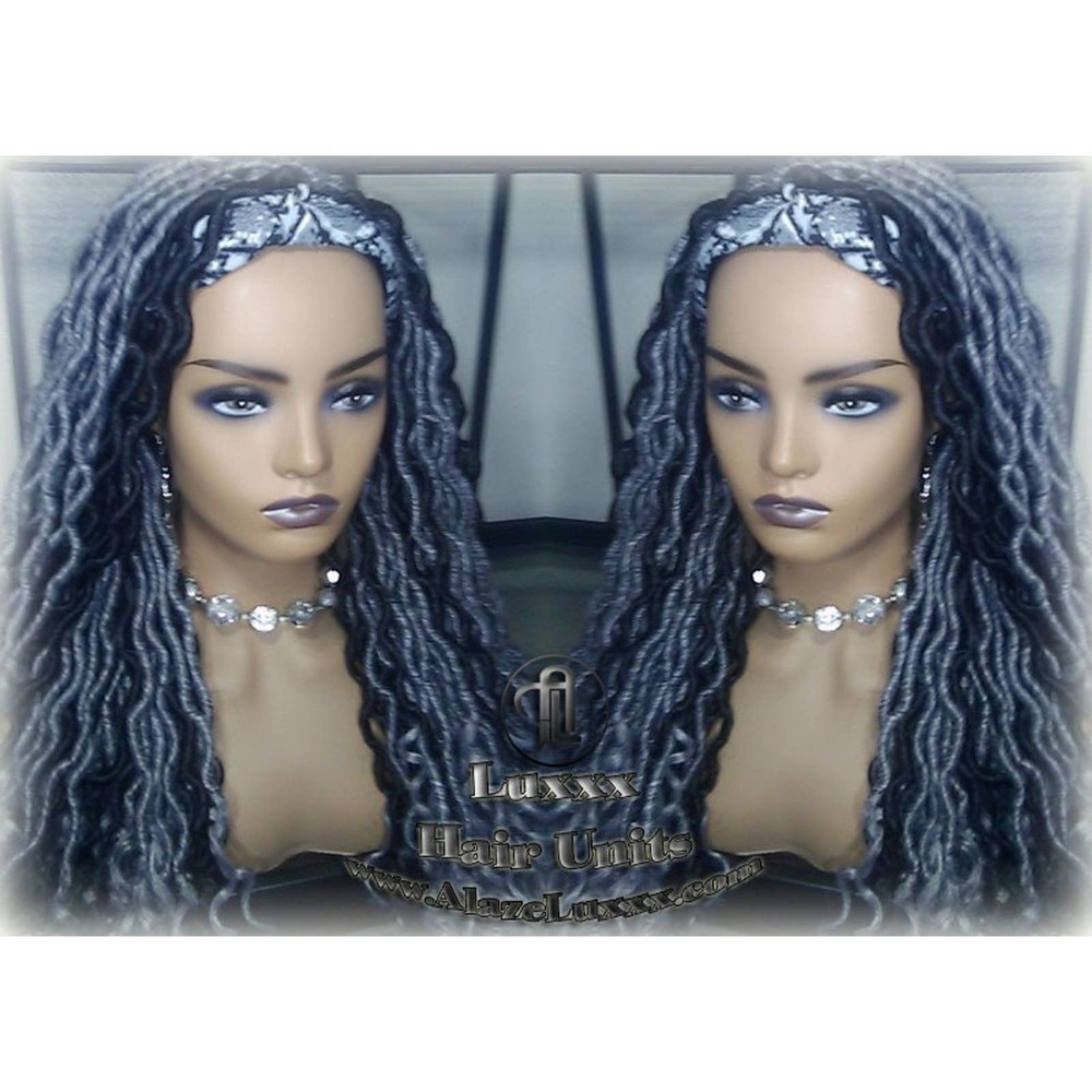 Headband Wig Goddess Faux Dread Locs Salt Pepper 44 51 Black Gypsy Silver Black